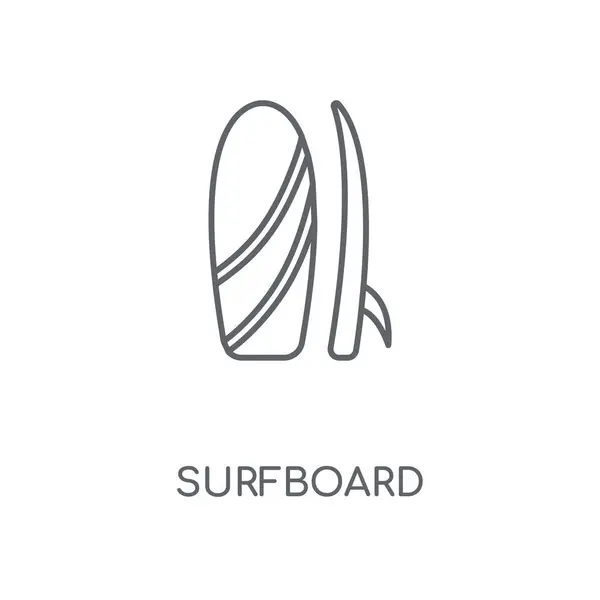 Icono Lineal Tabla Surf Diseño Símbolo Carrera Concepto Tabla Surf — Vector de stock