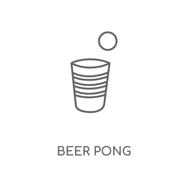 Bière Pong Icône Linéaire Bière Pong Concept Course Symbole Design — Image vectorielle