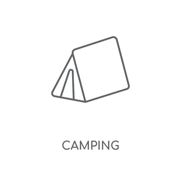 Ícone Linear Acampamento Camping Design Símbolo Curso Conceito Elementos Gráficos — Vetor de Stock