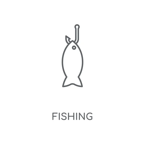 Icono Lineal Pesca Concepto Pesca Trazo Símbolo Diseño Elementos Gráficos — Vector de stock