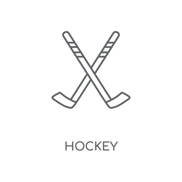 Icono Lineal Hockey Diseño Símbolo Carrera Concepto Hockey Elementos Gráficos — Vector de stock
