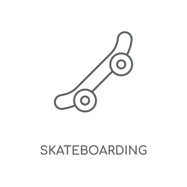 線形アイコンはスケート ボード スケート ボード コンセプト ストローク シンボルのデザイン 薄いグラフィック要素ベクトル イラスト 白い背景 — ストックベクタ