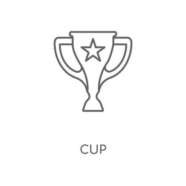 Ikona Liniowej Puchar Filiżanka Koncepcja Symbol Obrysu Cienkich Elementów Graficznych — Wektor stockowy