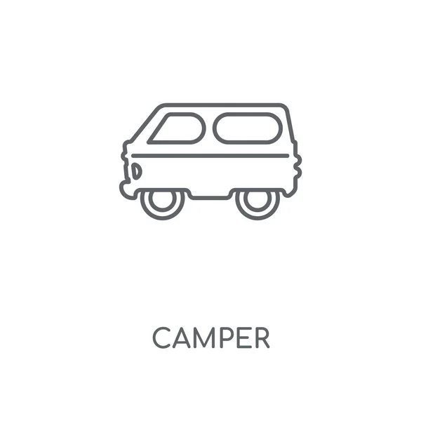 Camper Icono Lineal Diseño Símbolo Carrera Concepto Campista Elementos Gráficos — Vector de stock