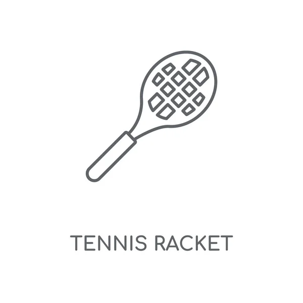 Raqueta Tenis Icono Lineal Raqueta Tenis Concepto Trazo Símbolo Diseño — Archivo Imágenes Vectoriales