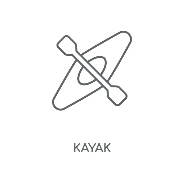 Icono Lineal Kayak Diseño Símbolo Carrera Concepto Kayak Elementos Gráficos — Vector de stock