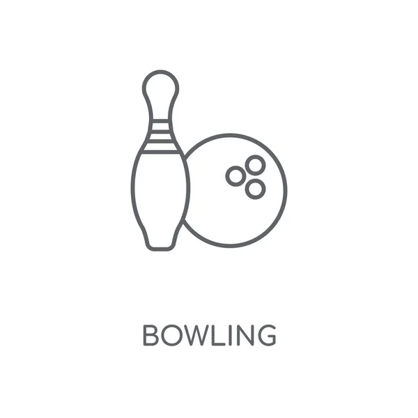 Icône Linéaire Bowling Concept Bowling Conception Symbole Course Illustration Vectorielle — Image vectorielle