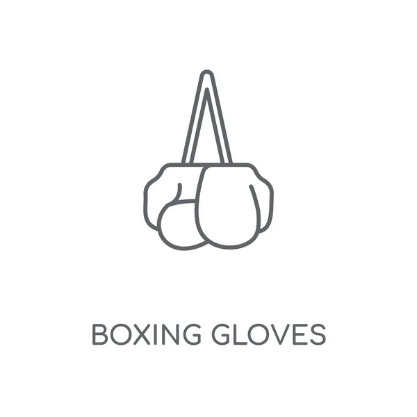 ボクシング グローブ線形アイコン ボクシング グローブ ストローク シンボル デザインのコンセプト薄いグラフィック要素ベクトル イラスト 白い背景 Eps — ストックベクタ
