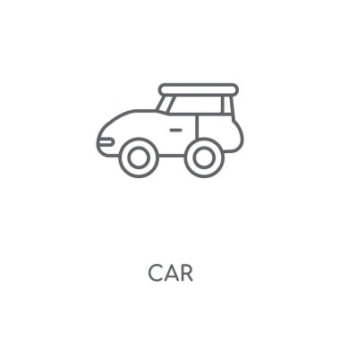 Araba doğrusal simgesi. Araba kavramı kontur sembolü tasarım. İnce grafik öğeleri illüstrasyon, beyaz bir arka plan, eps 10 anahat desen vektör.