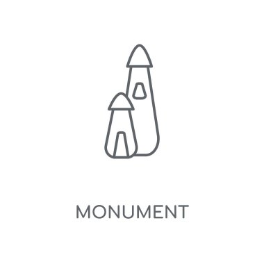 Anıt doğrusal simgesi. Anıt kavramı kontur sembolü tasarım. İnce grafik öğeleri illüstrasyon, beyaz bir arka plan, eps 10 anahat desen vektör.