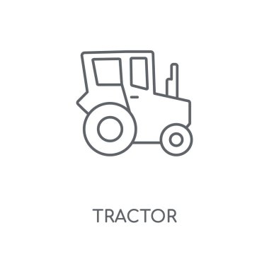 Traktör doğrusal simgesi. Traktör kavramı kontur sembolü tasarım. İnce grafik öğeleri illüstrasyon, beyaz bir arka plan, eps 10 anahat desen vektör.
