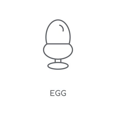 Yumurta doğrusal simgesi. Yumurta kavramı kontur sembolü tasarım. İnce grafik öğeleri illüstrasyon, beyaz bir arka plan, eps 10 anahat desen vektör.
