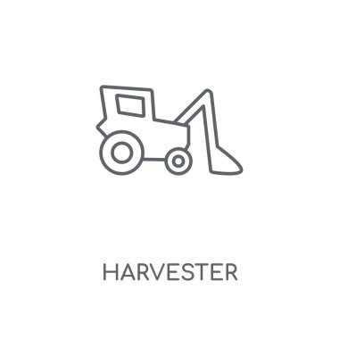 Hasat doğrusal simgesi. Hasat kavramı kontur sembolü tasarım. İnce grafik öğeleri illüstrasyon, beyaz bir arka plan, eps 10 anahat desen vektör.