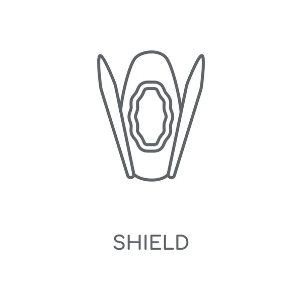 Shield Linear Icon Shield Concept Stroke Symbol Design Thin Graphic — Stock Vector