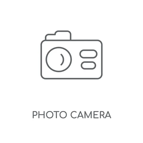 Линейная Иконка Фотокамеры Концепция Фотокамеры Штрих Дизайн Символов Тонкие Графические — стоковый вектор