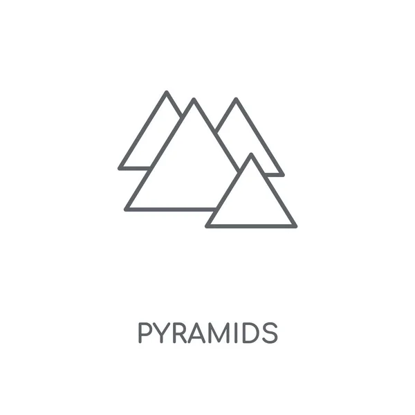 Піраміди Лінійної Ікони Концептуальний Дизайн Символів Штрихування Пірамід Тонкі Графічні — стоковий вектор