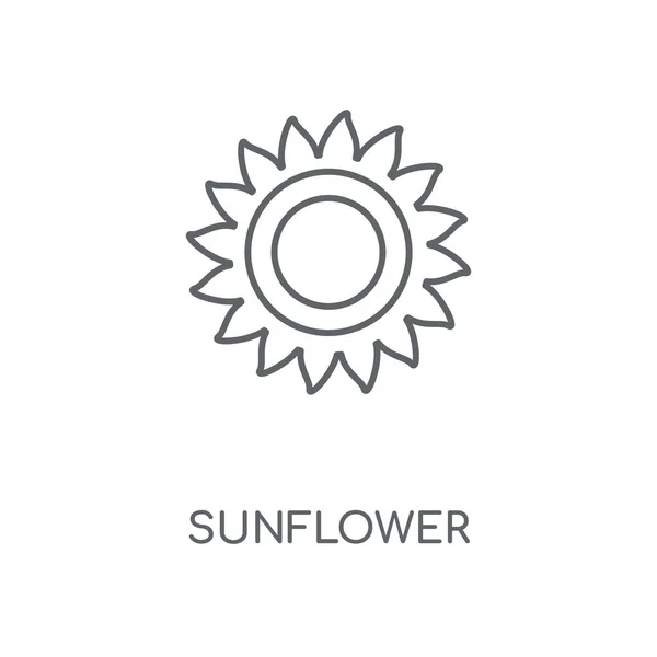 Zonnebloem Lineaire Pictogram Zonnebloem Beroerte Symbool Conceptontwerp Dunne Grafische Elementen — Stockvector