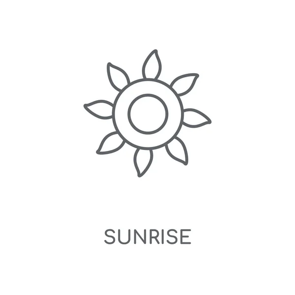 Sunrise Lineaire Pictogram Sunrise Beroerte Symbool Conceptontwerp Dunne Grafische Elementen — Stockvector