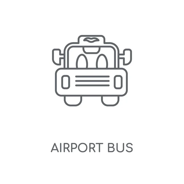 Icona Lineare Airport Bus Airport Bus Concetto Corsa Simbolo Design — Vettoriale Stock