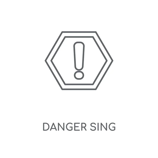 Farlig Sing Linjär Ikon Faran Sing Stroke Symbol Konceptdesign Tunn — Stock vektor