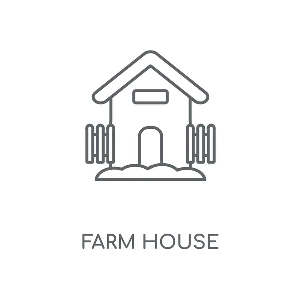 Αγρόκτημα Σπίτι Γραμμική Εικονίδιο Αγρόκτημα Σπίτι Έννοια Εγκεφαλικό Επεισόδιο Σύμβολο — Διανυσματικό Αρχείο