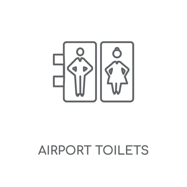 Port Lotniczy Ikona Liniowej Toalety Lotnisko Toalety Koncepcja Skok Symbol — Wektor stockowy