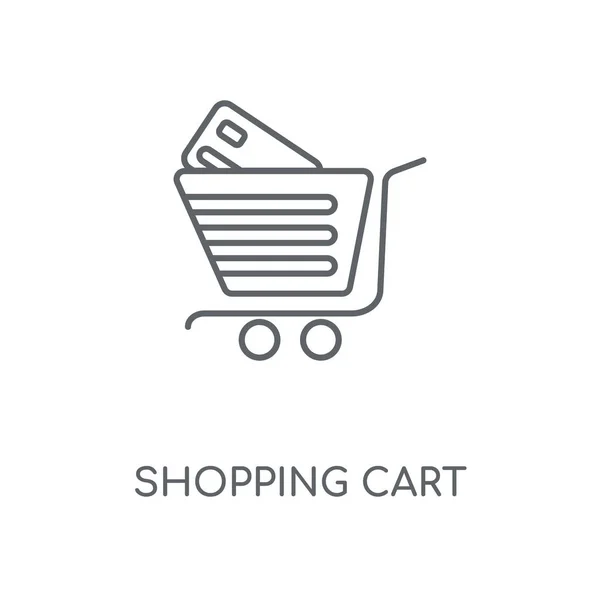 Liniowy Ikona Koszyka Shopping Cart Koncepcja Symbol Obrysu Cienkich Elementów — Wektor stockowy