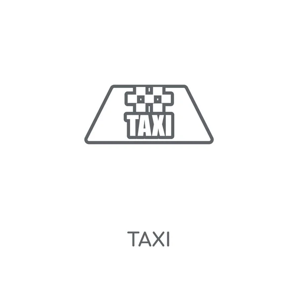 Taxi Označení Lineární Ikona Taxi Znamení Koncepce Tahu Symbol Designu — Stockový vektor