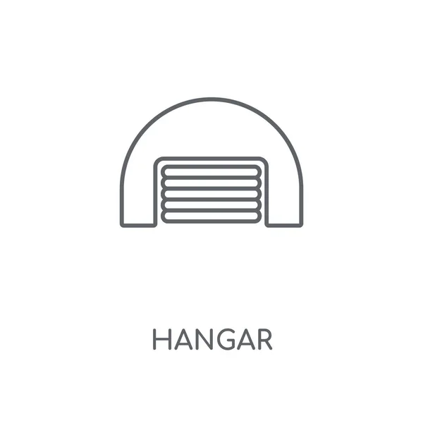 Icono Lineal Hangar Diseño Símbolo Carrera Concepto Hangar Elementos Gráficos — Vector de stock