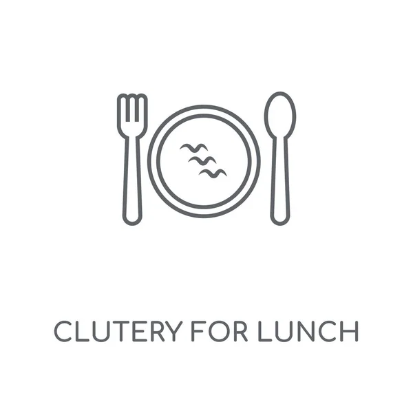 Clutery Για Μεσημεριανό Γραμμική Εικονίδιο Clutery Για Μεσημεριανό Προμελέτη Σύμβολο — Διανυσματικό Αρχείο