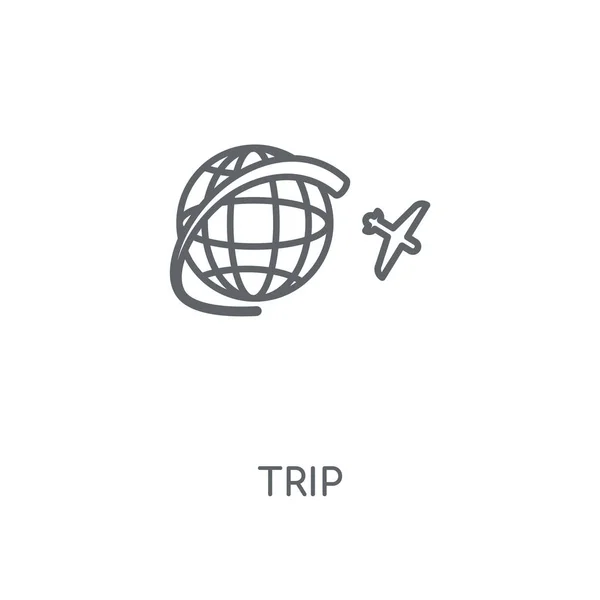 旅行線形記号 記号概念ストローク シンボル デザインを旅します 薄いグラフィック要素ベクトル イラスト 白い背景 Eps の概要パターン — ストックベクタ
