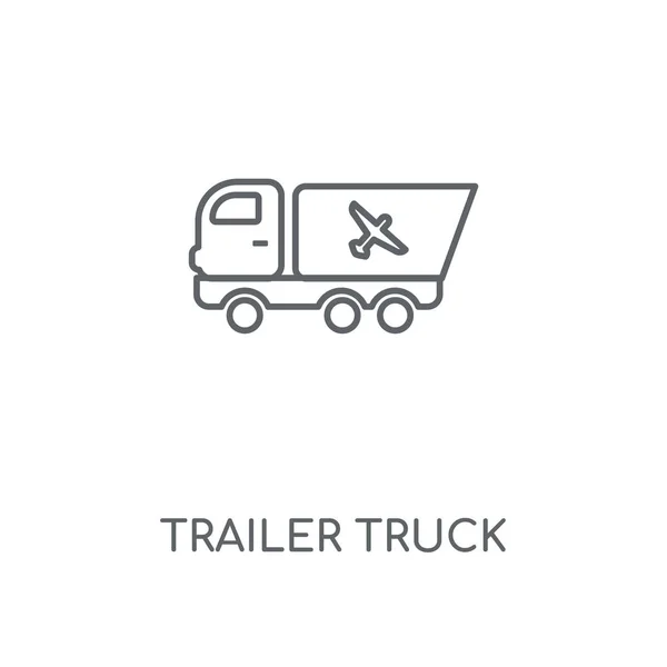 Lkw Anhänger Lineare Ikone Trailer Lkw Konzept Strich Symbol Design — Stockvektor