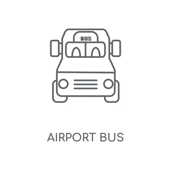 Icona Lineare Airport Bus Airport Bus Concetto Corsa Simbolo Design — Vettoriale Stock