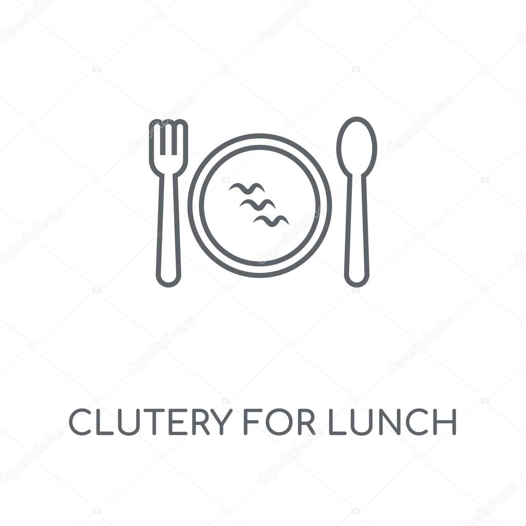 Clutery for Lunch linear icon. Clutery for Lunch concept stroke symbol design. Thin graphic elements vector illustration, outline pattern on a white background, eps 10.