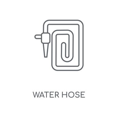 Su hortumu doğrusal simgesi. Su hortumu kavramı kontur sembolü tasarım. İnce grafik öğeleri illüstrasyon, beyaz bir arka plan, eps 10 anahat desen vektör.