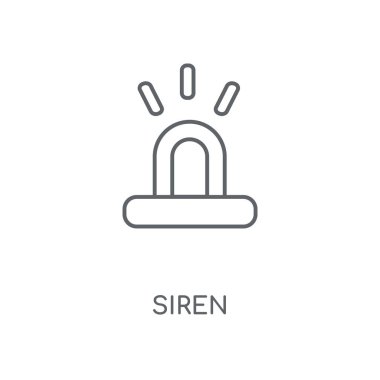 Siren doğrusal simgesi. Siren kavramı kontur sembolü tasarım. İnce grafik öğeleri illüstrasyon, beyaz bir arka plan, eps 10 anahat desen vektör.
