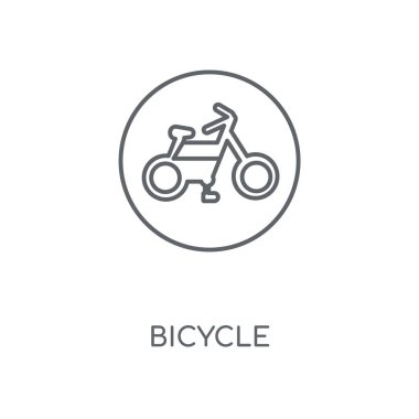 Bisiklet doğrusal simgesi. Bisiklet kavramı kontur sembolü tasarım. İnce grafik öğeleri illüstrasyon, beyaz bir arka plan, eps 10 anahat desen vektör.