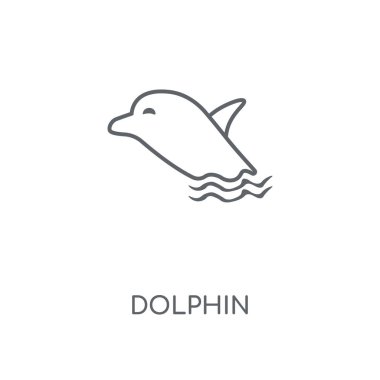 Yunus doğrusal simgesi. Yunus kavramı kontur sembolü tasarım. İnce grafik öğeleri illüstrasyon, beyaz bir arka plan, eps 10 anahat desen vektör.