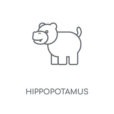 Su aygırı doğrusal simgesi. Su aygırı kavramı kontur sembolü tasarım. İnce grafik öğeleri illüstrasyon, beyaz bir arka plan, eps 10 anahat desen vektör.
