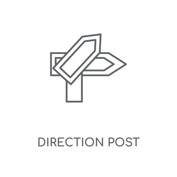 Dirección Poste Icono Lineal Dirección Poste Concepto Trazo Símbolo Diseño — Vector de stock