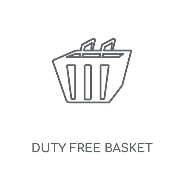 Icono Lineal Duty Free Basket Diseño Símbolo Carrera Concepto Cesta — Vector de stock