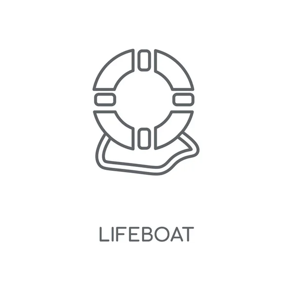 Záchranný Člun Lineární Ikona Záchranný Člun Koncept Tahu Symbol Design — Stockový vektor