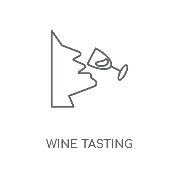 品酒线性图标 品酒概念笔画符号设计 薄的图形元素向量例证 在白色背景上的轮廓样式 Eps — 图库矢量图片