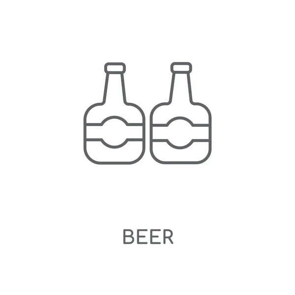 啤酒线性图标 啤酒概念笔画符号设计 薄的图形元素向量例证 在白色背景上的轮廓样式 Eps — 图库矢量图片