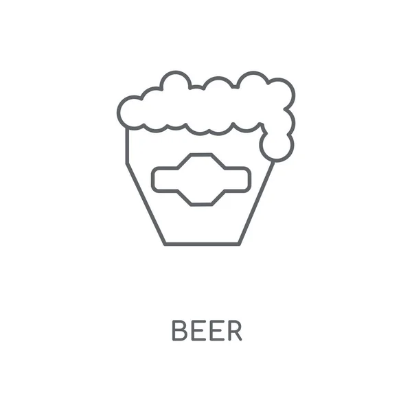 啤酒线性图标 啤酒概念笔画符号设计 薄的图形元素向量例证 在白色背景上的轮廓样式 Eps — 图库矢量图片