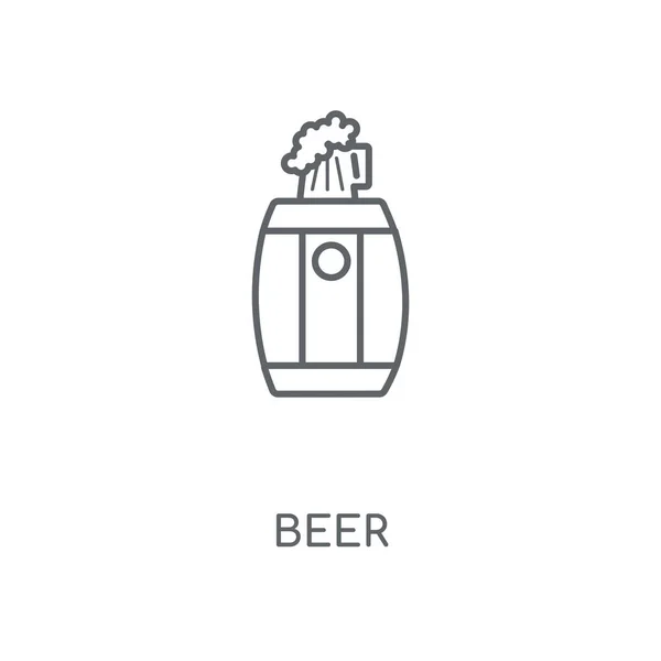 Icono Lineal Cerveza Concepto Cerveza Trazo Símbolo Diseño Elementos Gráficos — Vector de stock