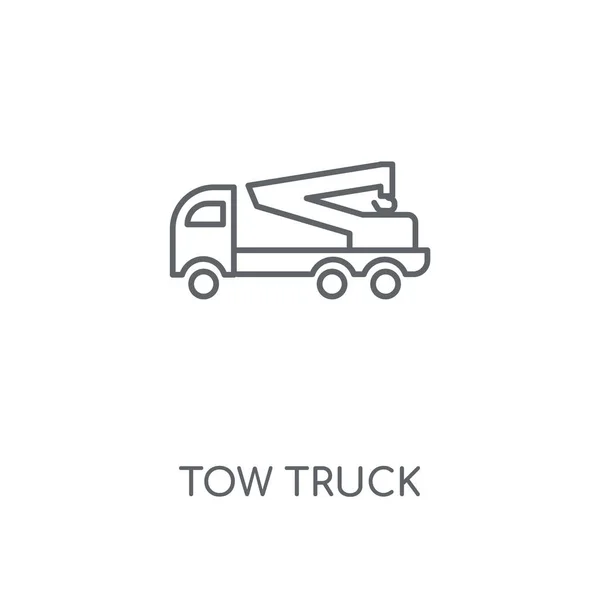 Γραμμική Εικονίδιο Φορτηγό Ρυμούλκησης Έλκει Φορτηγό Προμελέτη Σύμβολο Κτυπήματος Λεπτή — Διανυσματικό Αρχείο