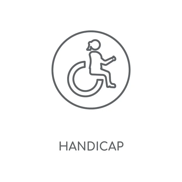 Icône Linéaire Handicap Handicap Concept Course Symbole Conception Illustration Vectorielle — Image vectorielle