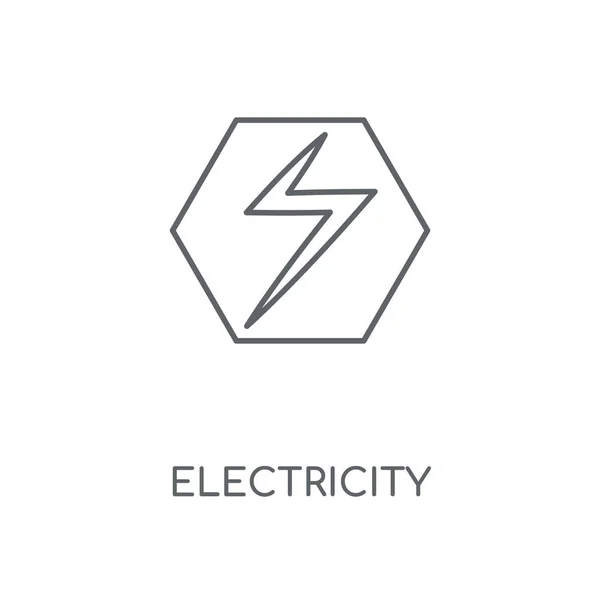 Electricity Linear Icon Electricity Concept Stroke Symbol Design Thin Graphic — Stock Vector