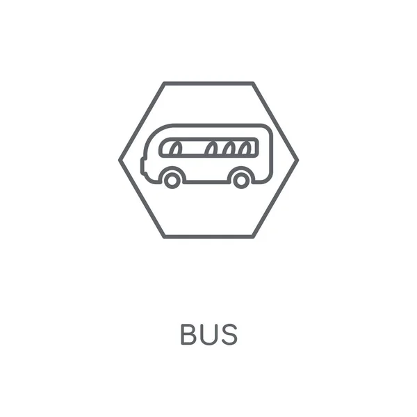 Icono Lineal Bus Diseño Símbolo Carrera Concepto Autobús Elementos Gráficos — Vector de stock